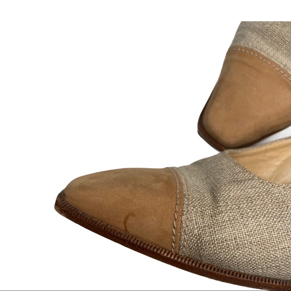 Gucci Vintage Authentic Neutral Blocky Suede Trim Square Toe Block Heels 39 - Picture 14 of 15